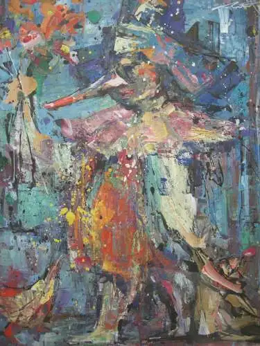 Hans Prähofer (1920-2005) Hinterglasbild Pinocchio signiert 1991 gerahmt