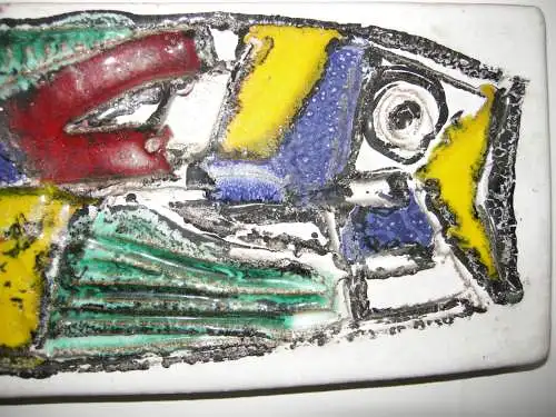 Hans Prähofer (1920-2005) Fisch glasierte Keramik 4 Farben