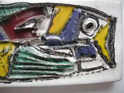 Hans Prähofer (1920-2005) Fisch glasierte Keramik 4 Farben