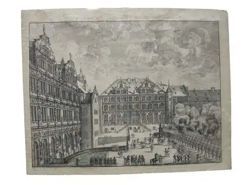 Joh. Ulrich Kraus (1655-1719)  Heidelberg Schloss Orig Kupferstich um 1700