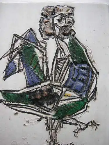 Hans Prähofer (1920-2005) Schreitender Hahn glasierte Keramik 4 Farben