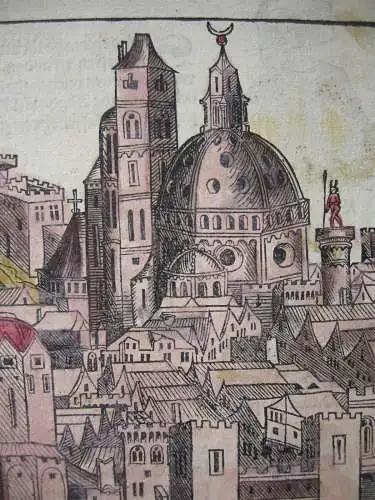 Vue de Marseille France kolorierter Holzschnitt 1493 Schedel Weltchronik Inkunab