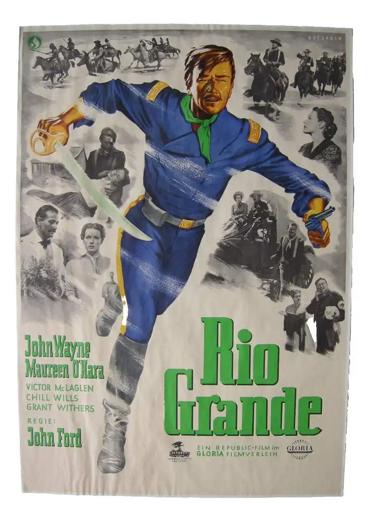Filmplakat Rio Grande John Wayne Deutschland 1951 Western 84 x 69 cm John Ford 0