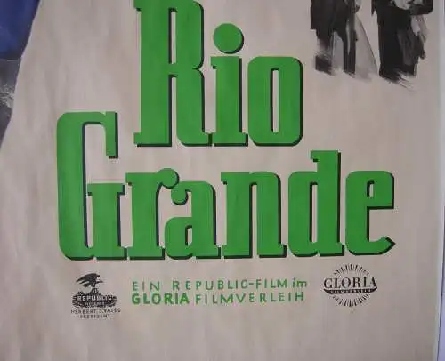 Filmplakat Rio Grande John Wayne Deutschland 1951 Western 84 x 69 cm John Ford