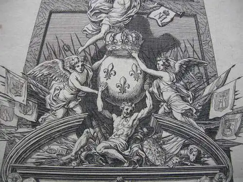 Francois Chauveau (1613-1676) Entwurf Triumphbogen France Radierung um 1650