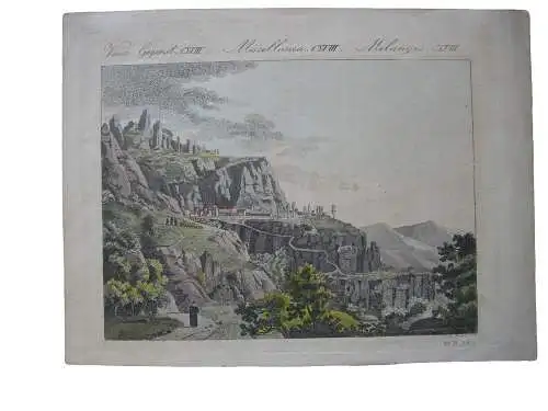 Monasterio Santa Maria de Montserrat Barcelona Orig Lithographie Pfitzer Espana