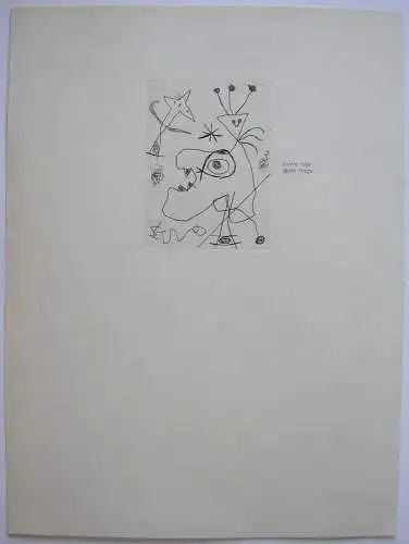 Joan Miro (1893-1983) L'Aigrette Federkopf Orig Radierung 1956 