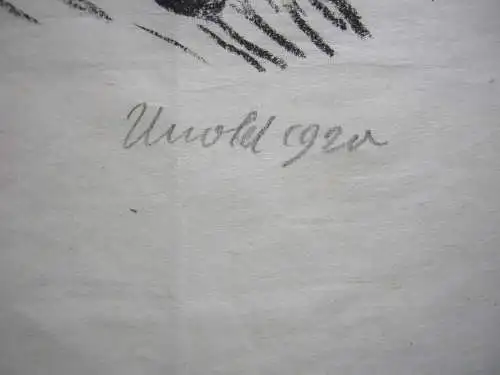 Max Unold (1885-1964) Mutter mit Kind expressionist Lithographie signiert 1920