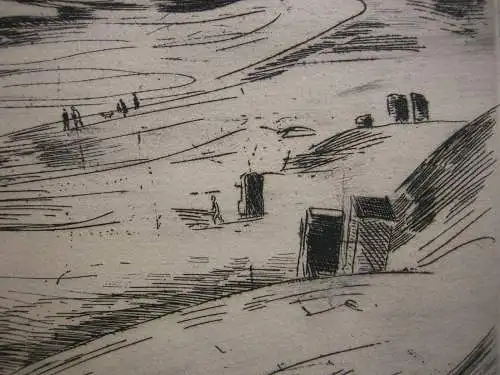 Heinrich Stegemann (1888-1945) Insel Sylt Strandszene Radierung signiert 1930