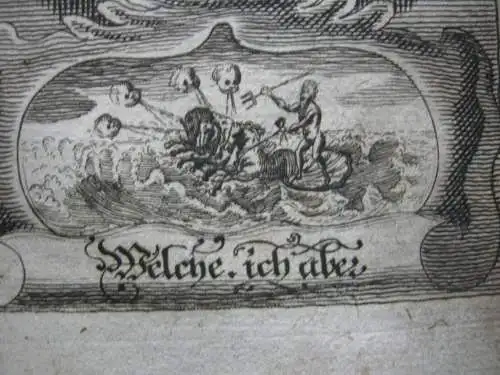 Ernst (+1438) 53. Herzog von Bayern Portrait mit Emblem Kupferstich 1750