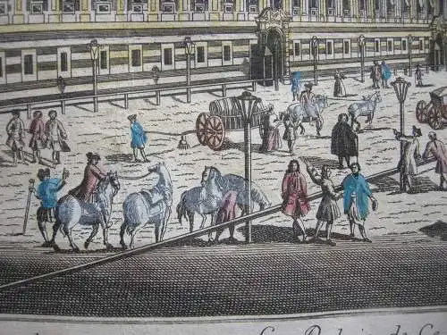 Wien Kaiserpalais Theresianische Akademie kol Kupferstich 1780 Guckkastenblatt