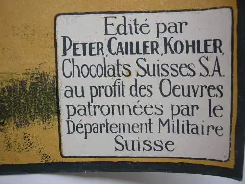 Mobilisation 1914 Kohler Chocolat Suisse 1914 Reklame Publicity Lithografie 1916