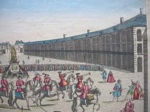 Paris Place des Victoires Publication Paix  1780 Guckkastenblatt vue d'optique