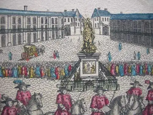 Paris Place des Victoires Publication Paix  1780 Guckkastenblatt vue d'optique