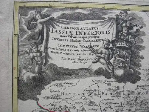 Hessen Hessen-Kassel Waldeck altkol Kupferstichkarte B. Homann 1720