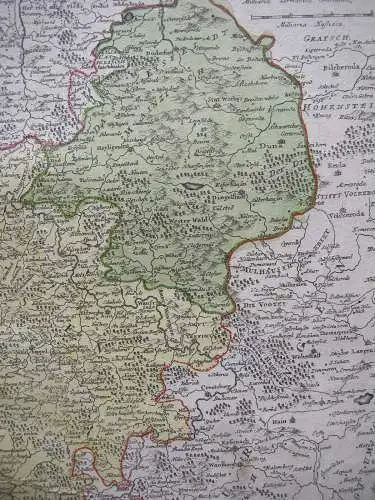 Hessen Hessen-Kassel Waldeck altkol Kupferstichkarte B. Homann 1720