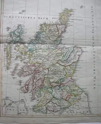 Schottland Grafschaften Hebriden Orkneys altkolorierte Kupferstichkarte 1806