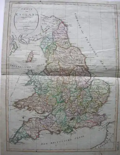 England Grafschaften altkolorierte Kupferstichkarte Weimar 1806 Europa