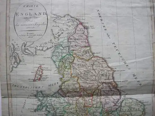 England Grafschaften altkolorierte Kupferstichkarte Weimar 1806 Europa