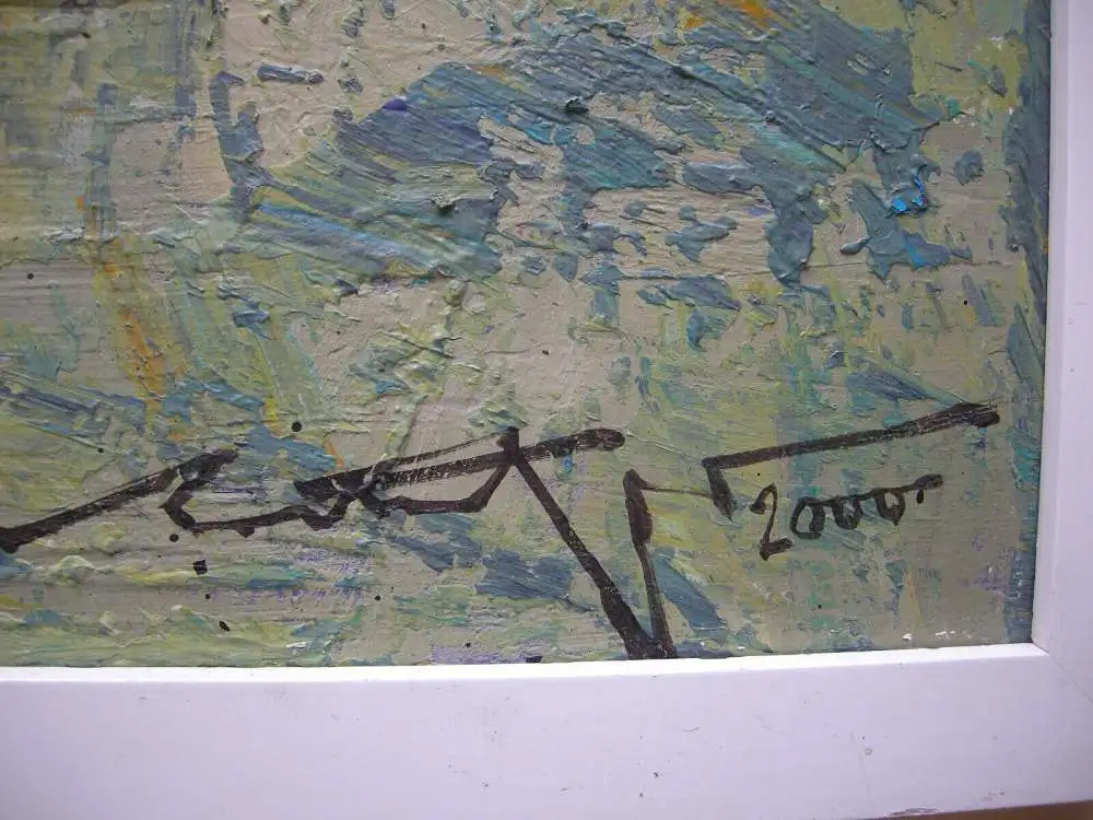 Hans Prähofer (1920-2005) Weiblicher sitzender Akt Acryl Leinen 2000 signiert 5