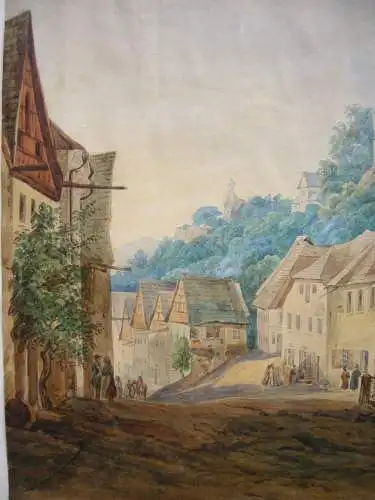 Kraupen Krupka Bonosudov Aquarell 1873 Cesky Tschechien Böhmen J. Simböck sign