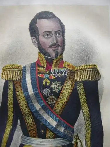 Joaquin F. Espartero (1792-1879) Spanischer General Farblithografie 1855