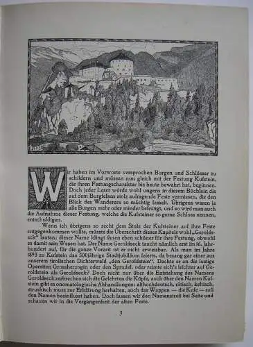 Schwarz Tirolische Schlösser 1. Heft Unteriintal  1907 Illustrationen