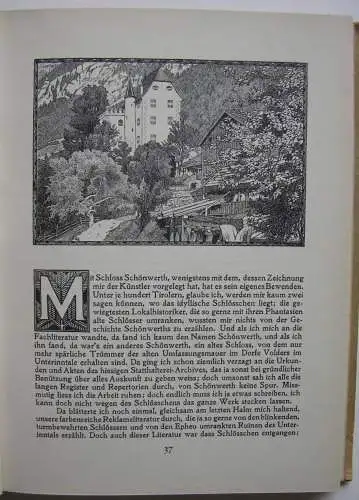 Schwarz Tirolische Schlösser 1. Heft Unteriintal  1907 Illustrationen