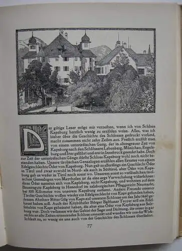 Schwarz Tirolische Schlösser 1. Heft Unteriintal  1907 Illustrationen