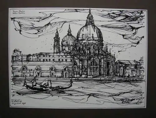 Hans Prähofer (1920-2005) Venedig Santa Maria Salute Serigrafie 1980 signiert