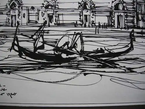 Hans Prähofer (1920-2005) Venedig Santa Maria Salute Serigrafie 1980 signiert