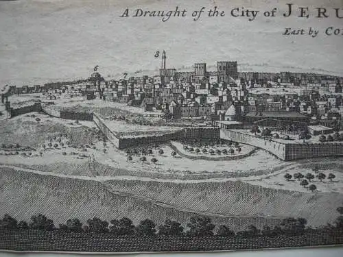 Jerusalem Panorama-Ansicht Kupferstich Corneille Le Bruyn 1725 Israel Palästina