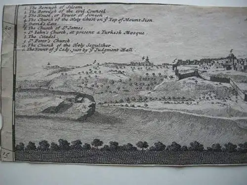 Jerusalem Panorama-Ansicht Kupferstich Corneille Le Bruyn 1725 Israel Palästina