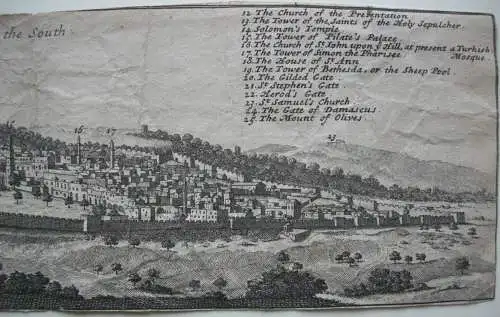 Jerusalem Panorama-Ansicht Kupferstich Corneille Le Bruyn 1725 Israel Palästina