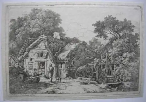 Ferdinand Kobell (1740-1799) Windmühle  Orig Radierung 1770