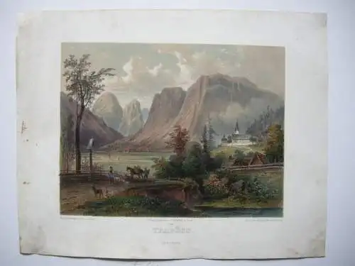 Tragöss Grüner See Österreich Steiermark Lithografie Czerny 1840