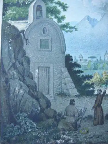 Oscar Huguenin (1842-1903) Vulcan de Fuego Guatemala Aquarell 1860 signiert