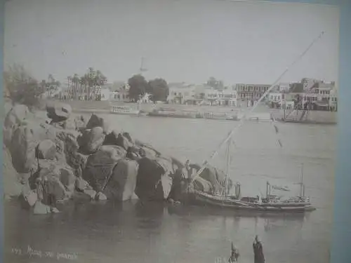 Pascal Sebah (1823-1886) Asuan vue generale Ansicht Assuan Ägypten 1880 Albumin