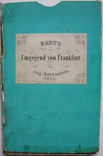 Topografische Karte Frankfurter Gebiet Mainz Kolor Stahlstich Ravenstein 1856