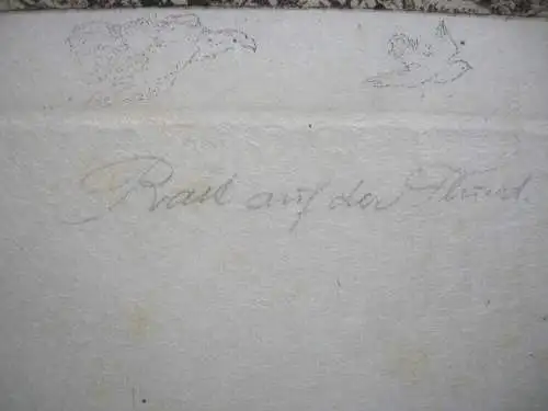 Ferdinand Staeger (1886-1976)  Rast auf der Flucht Orig. Radierung 1930 signiert