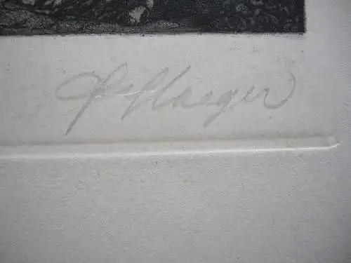 Ferdinand Staeger (1886-1976)  Beckmanns Ständchen Orig. Radierung 1920 signiert