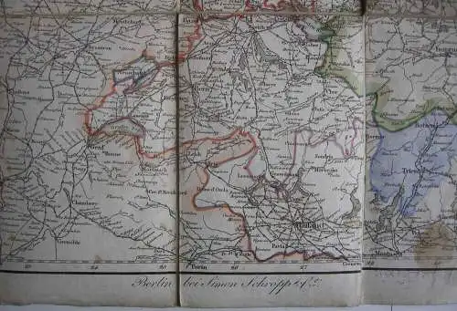 Post-Karte Deutschland Frankreich Italien Österreich Polen Klöden Stahlst 1843