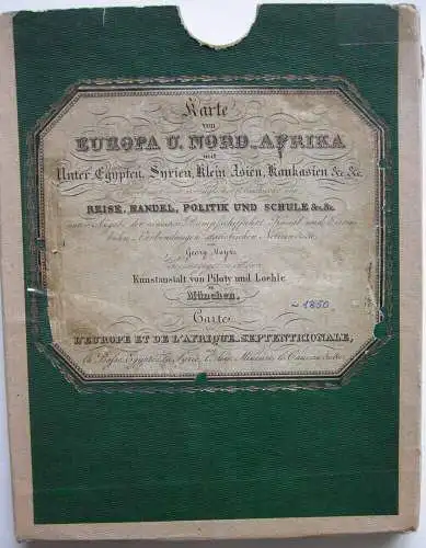 Karte von Europa Nord-Afrika grenzkolorierter Stahlstich um 1860 Syrien Kaukasus