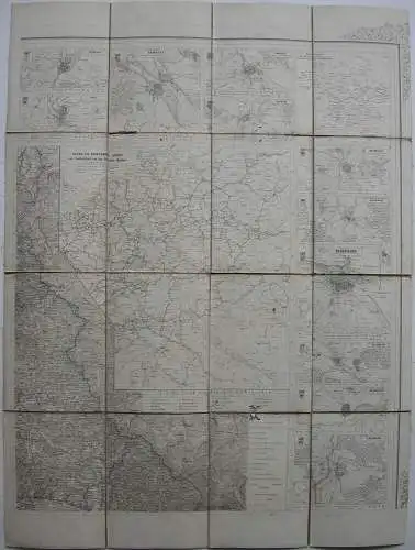 Fluss- und Eisenbahnkarte Deutschland Städte Oberpfalz Stahlstichkarte 1862