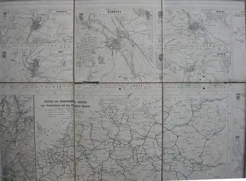 Fluss- und Eisenbahnkarte Deutschland Städte Oberpfalz Stahlstichkarte 1862