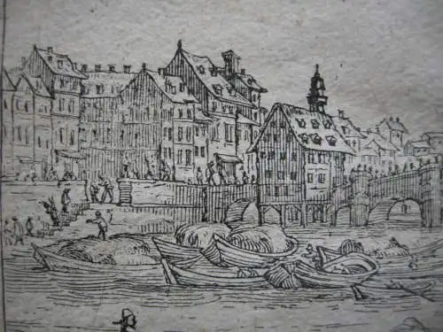 Pont neuf tour de Nesle Paris Radierung Israel Kopie nach Callot 1630