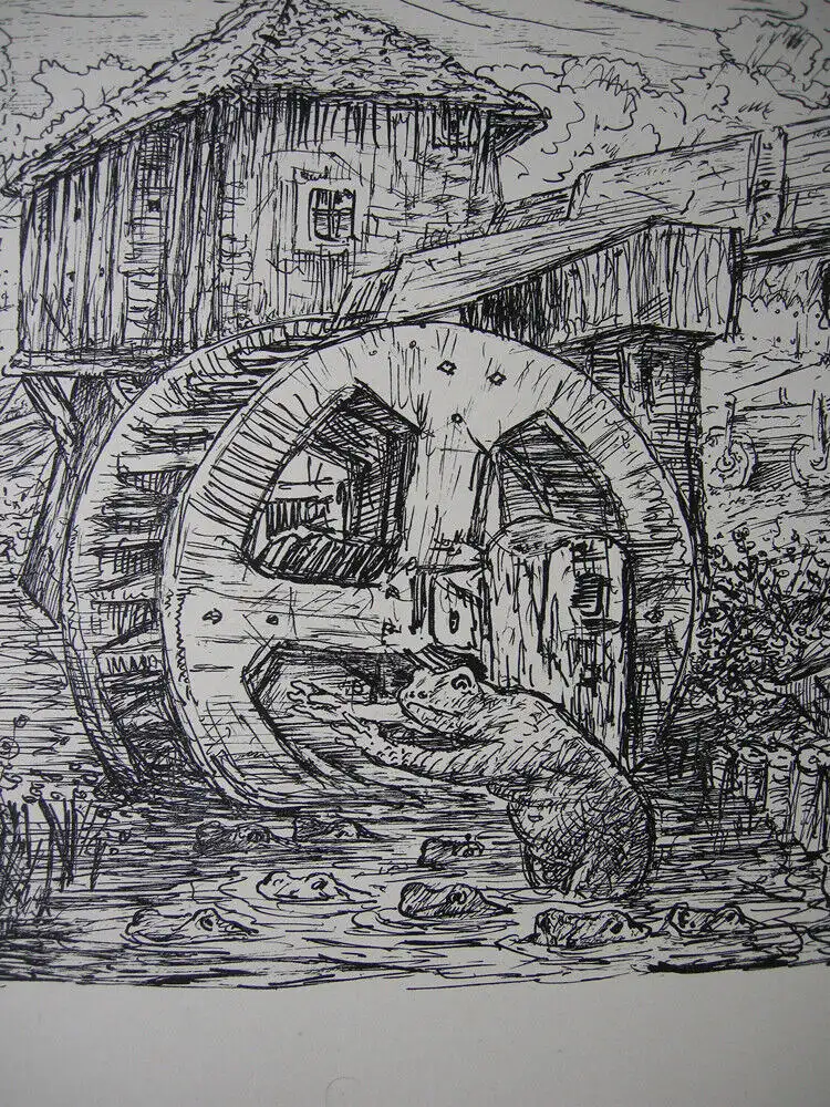 Alfred Kubin (1877-1959) Der Mühlteich Federlithografie aus Rauhnacht 1925 3