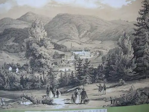 Dobrna Slowenien Bad Neuhaus bei Celja Cilli Lithografie Tonplatte 1840