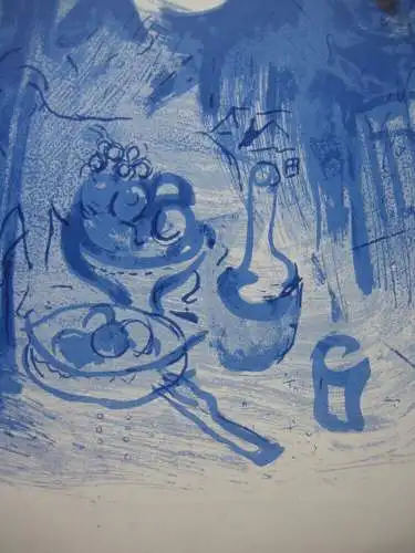 Marc Chagall (1887-1985) Stilleben in Blau Orig. Lithografie 1957