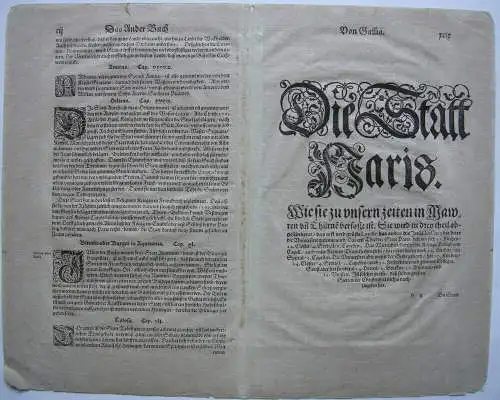 Sebastian Münster Holzschnitt Plan Paris 1580 Frankreich France Bois